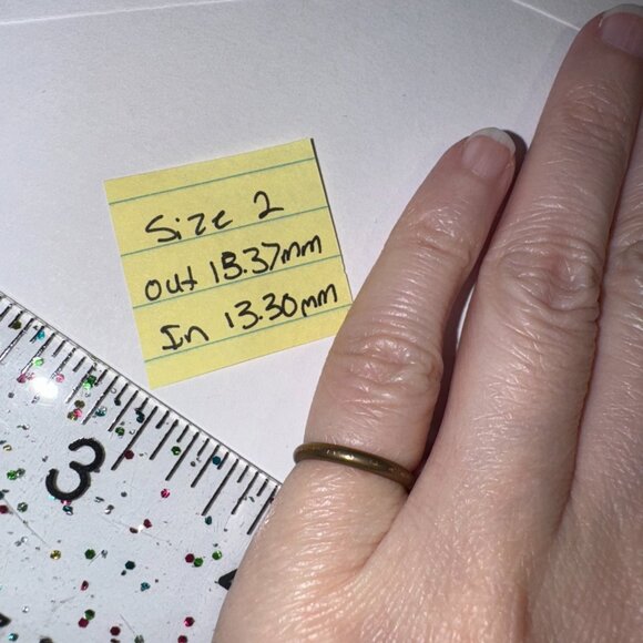 2.1mm Gold Filled Plain Band Ring, Size 2 - Picture 3 of 10